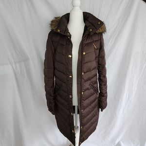 brown michael kors winter coat